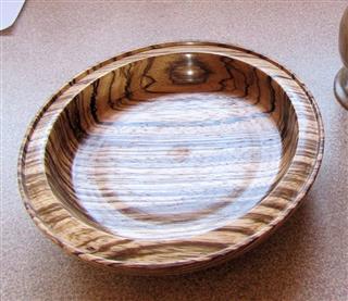 John Brocklehurst's commended zebrano bowl